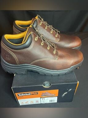 Timberland PRO Brown Leather Work Boot with Black Sole  SZ 11 W Soft Toe NIB